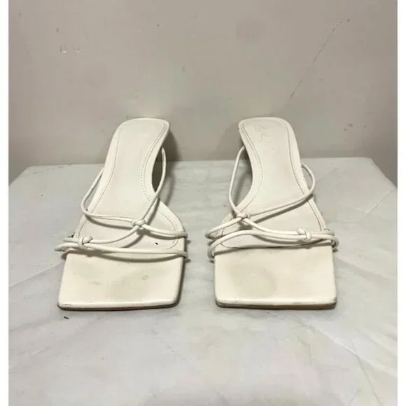 Mango MNG Strappy Kitten Heel Open Toe Y2K 90s Casual White Womens Size 7.5 - Picture 3 of 5